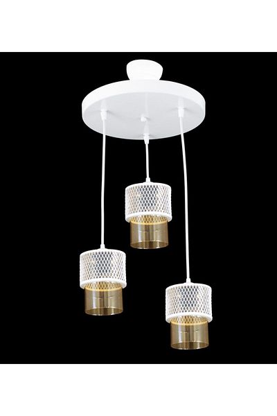 Lambadar Double Honey Glass Cage Model Modern Pendant Lamp Chandelier