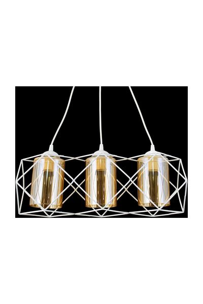 Lambadar Modern Sports Square Geometric Double White Balcam Metal Pendant Lamp Chandelier