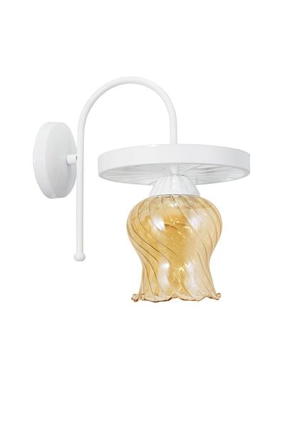 Lambadar Rustic Retro Modern Model Stylish White Sconce Wheel Model Lettuce Glass