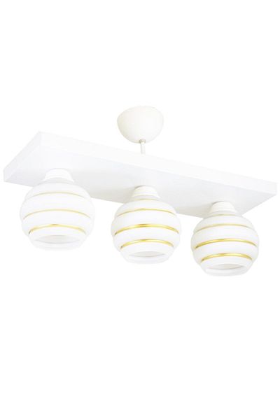 Lambadar Triple Special Striped Glass Model Modern Plafonier Chandelier