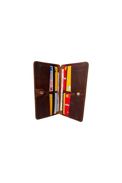 Derinora DN0000223 Taba 8+2 Çıt Çıtlı Uzun Cüzdan