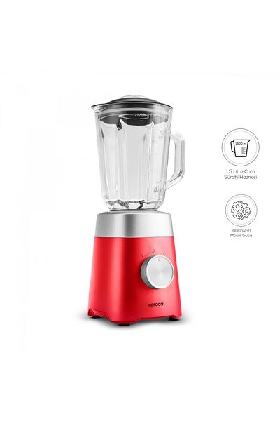 Karaca Premium Ice Crushing Smoothie Blender with Pine Pitcher Red 1000W