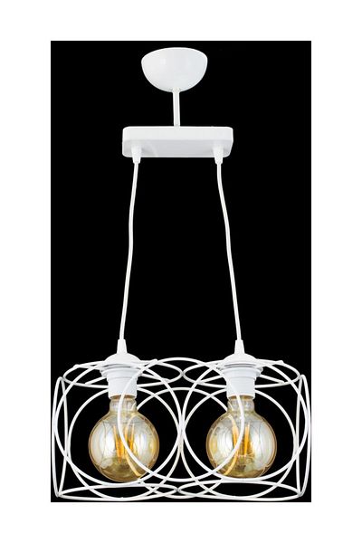 Lambadar Modern Sports Round Geometric Single White Metal Pendant Lamp Chandelier