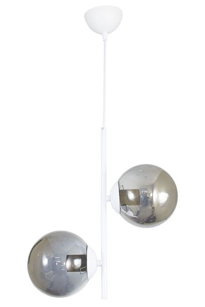 Lambadar Double Modern White Smoked Glass White Chandelier