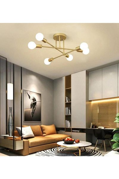 Lambadar Acrobat Cross Model Plafonier Ceiling Mounted Octopus Six Piece Chandelier