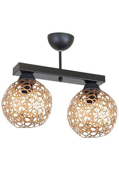 Lambadar Seljuk Ball Motif Star Wrought Iron Model Retro Rustic Plafonier Chandelier