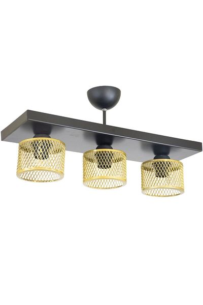 Lambadar Triple Cage Model Modern Plafonier Chandelier