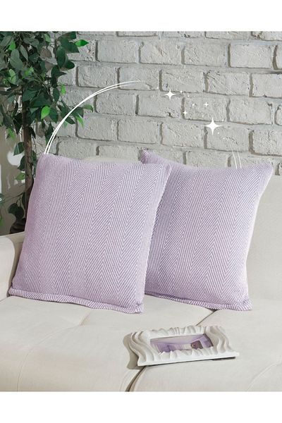 Lux Touch Față de pernă Lily Lilac 2 piese cu fermoar - 45 x 45 cm Pernă de pernă