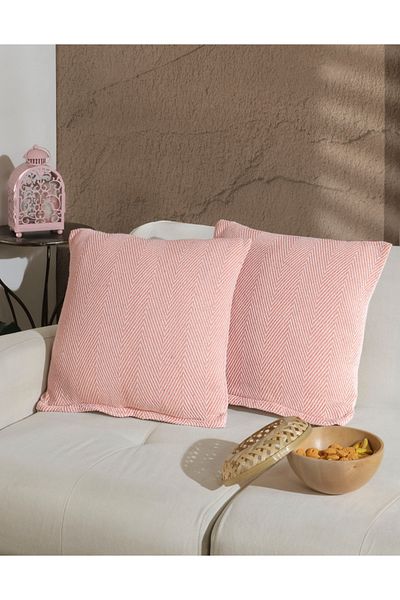 Lux Touch Κάλυμμα μαξιλαριού με φερμουάρ Lily Salmon 2 τεμαχίων - Μαξιλάρι 45 x 45 cm