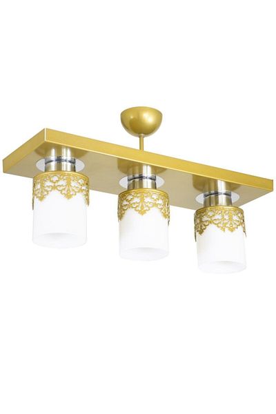 Lambadar Triple Modern Sports Model Rectangular Tray Antique Crown Chandelier