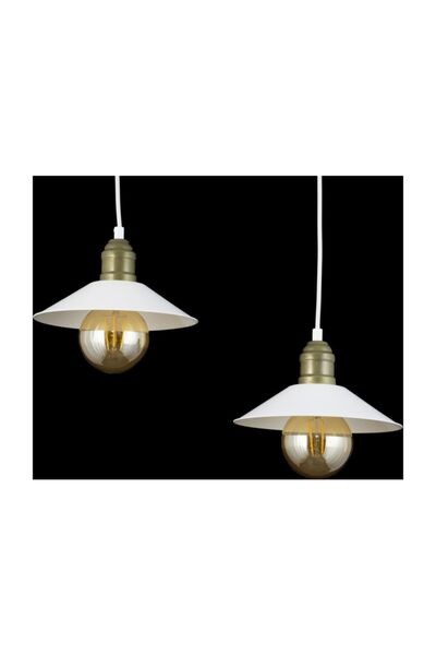 Lambadar Ikili Beyaz Retro Rustik Model Modern Metal Sarkıt Avize