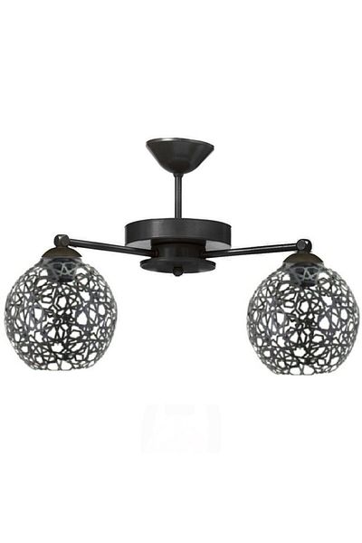 Lambadar Black 2-Piece Modern Seljuk Motif Plophonier Model Chandelier