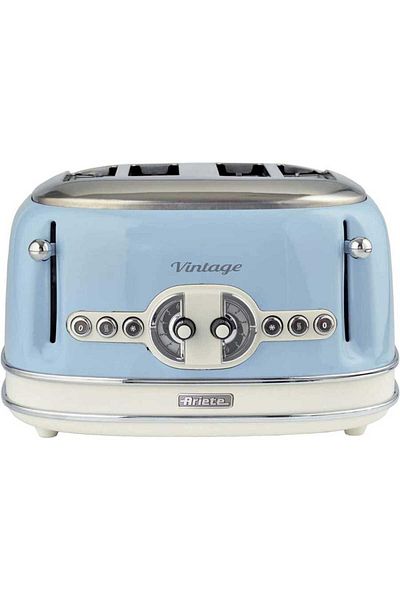 ARIETE Blue Vintage Toaster - 4 Slice 0156/05