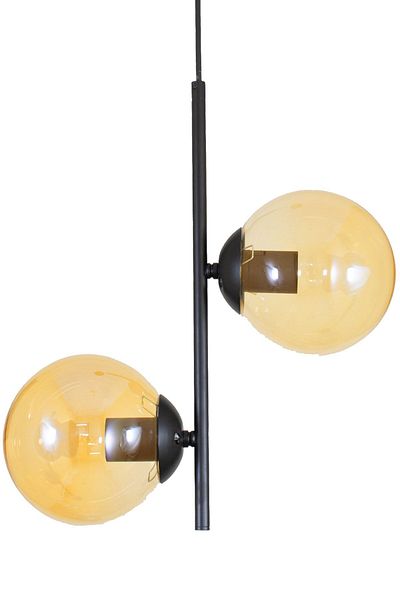 Lambadar Double Modern Bal Globe Glass Black Chandelier