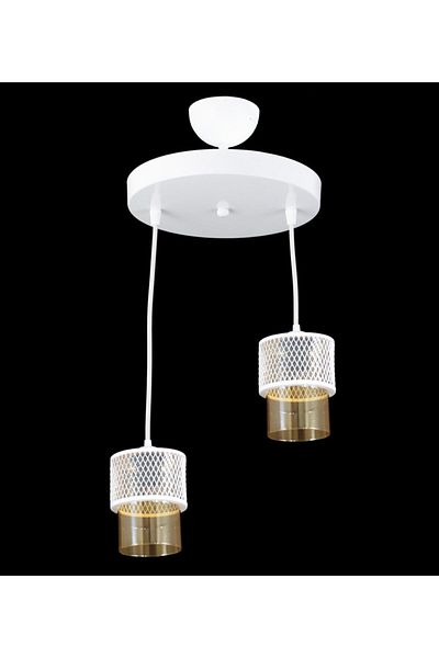 Lambadar Double Honey Glass Cage Model Modern Pendant Lamp Chandelier