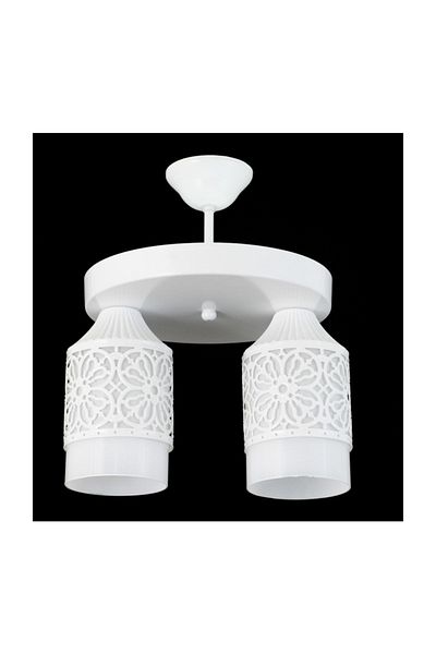 Lambadar Double Sports Model Modern Retro Rustic Chandelier White Glass
