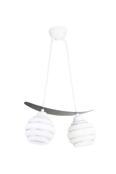 Lambadar Triple Silver Strip Glass Boat Model Style Pendant Lamp Chandelier