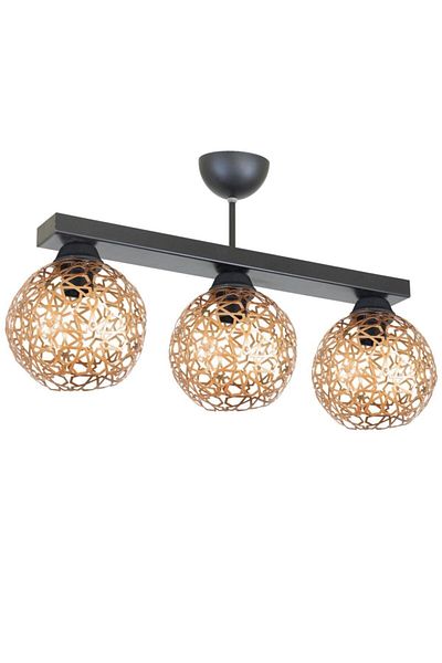 Lambadar Seljuk Ball Motif Star Wrought Iron Model Retro Rustic Plafonier Chandelier