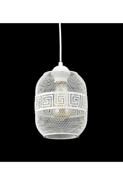 Lambadar Pana Model Cylinder Bulb White Wrought Iron Modern Pendant Lamp Chandelier