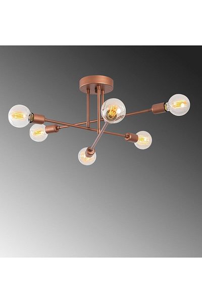 Lambadar Six-Piece Acrobat Cross Model Plafonier Ceiling Mounted Octopus Chandelier
