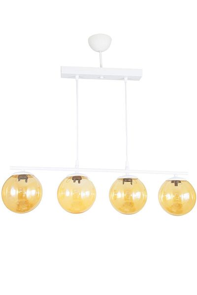 Lambadar Quadruple White Model Modern Globe Glass Chandelier