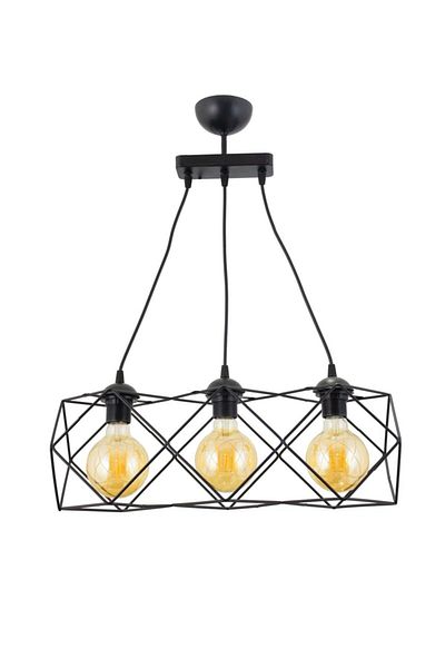 Lambadar Modern Sports Square Geometric Single Black Metal Pendant Lamp Chandelier