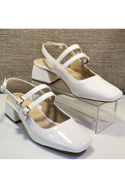 BİLENER Oxygen 126t - Women's Back Open Blunt Toe 4 Cm Heel Shoes
