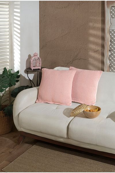 Lux Touch Κάλυμμα μαξιλαριού με φερμουάρ Lily Salmon 2 τεμαχίων - Μαξιλάρι 45 x 45 cm