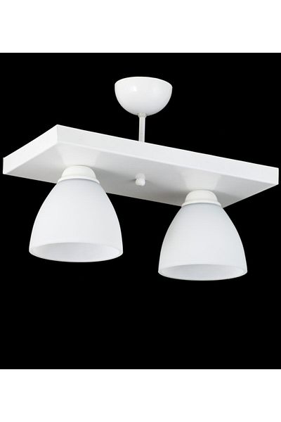 Lambadar Triple Rectangular White Sports Model Modern Chandelier