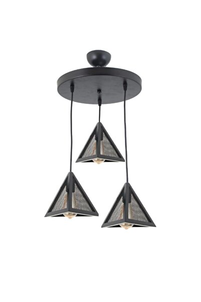 Lambadar Petek Yeni Tarz Rustik Model Üçgen Üçlü Sarkıt Avize