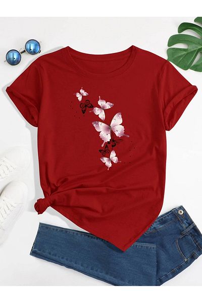 Mella&Co Tricou oversize din bumbac pieptănat pentru femei - Tricou imprimat