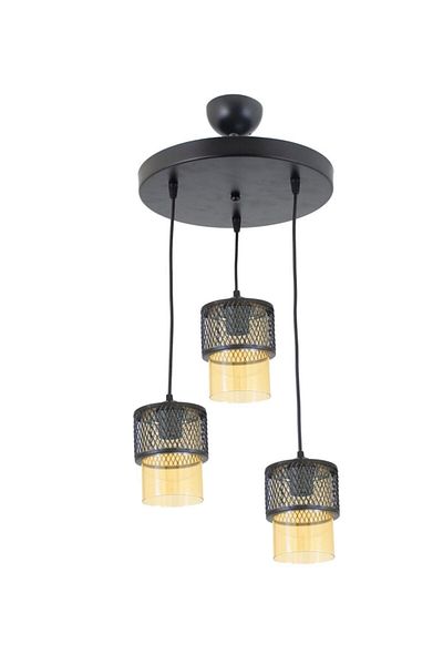 Lambadar Single Honey Glass Cage Model Modern Pendant Lamp Chandelier