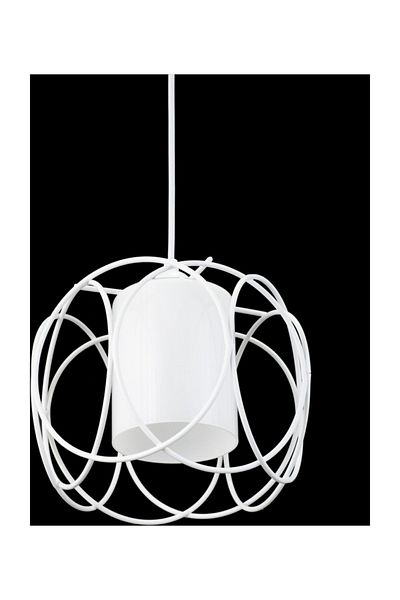 Lambadar Modern Sports Round Geometric Triple White White Glass Metal Pendant Lamp Chandelier