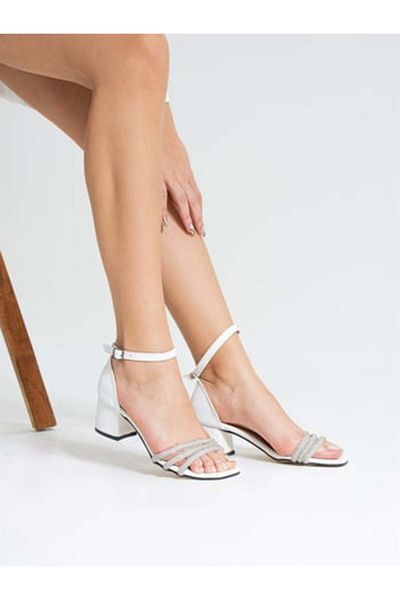 METRO 510 Femei - Pantofi cu toc rochie de seara cu detaliu in piatra, grosime de 5 cm