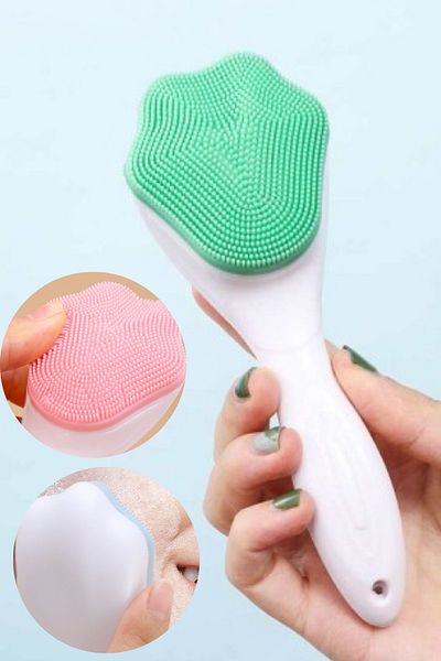 Woody Sofia Silicone Facial Brush - Cleansing and Massage Tool, Shipped According to Color Stock