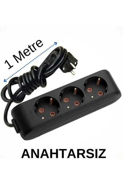 VİKO (3'Lü) Üçlü Priz Topraklı Kablolu 1 (Bir) Metre