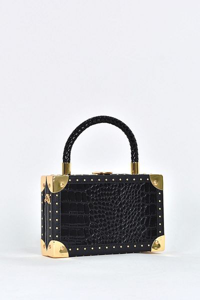 ELATAE Women's Shoulder Strap Crocodile Pattern Evening Dress Daily Handbag 17602