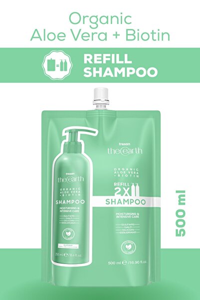 Tresan The Earth Organic Aloe Vera Biotin Şampuan Refill Pouch 500 ml