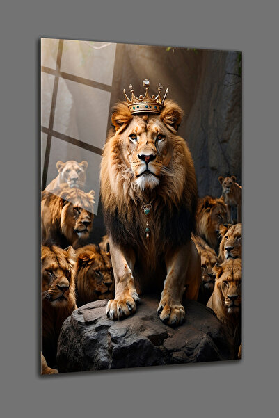 BV DEKOR ΓΥΑΛΙΝΗ ΖΩΓΡΑΦΙΚΗ ΜΕ ΤΟΝ ΒΑΣΙΛΕΑ ΛΙΟΝΤΑΡΙ - ΔΙΑΚΟΣΜΗΤΙΚΗ ΖΩΓΡΑΦΙΚΗ Τ...