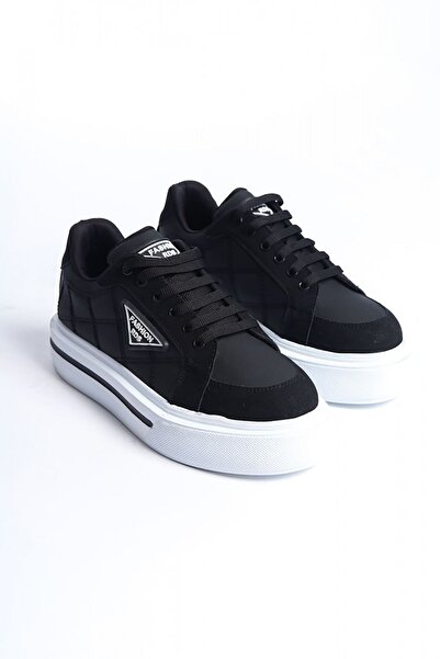 Rainon Store RDSPrag Black Orthopedic Lace-up Leather Women's Sports Shoes