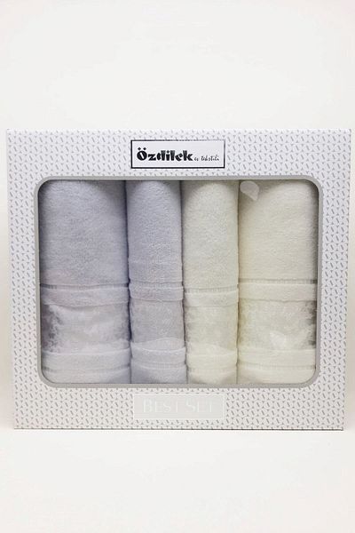 Özdilek Kelebek Best Set Bath Set - Cream Gray