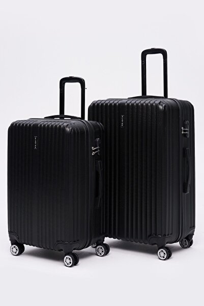ELATAE 2'li Valiz Seti Büyük Boy - Orta Boy Siyah 1020