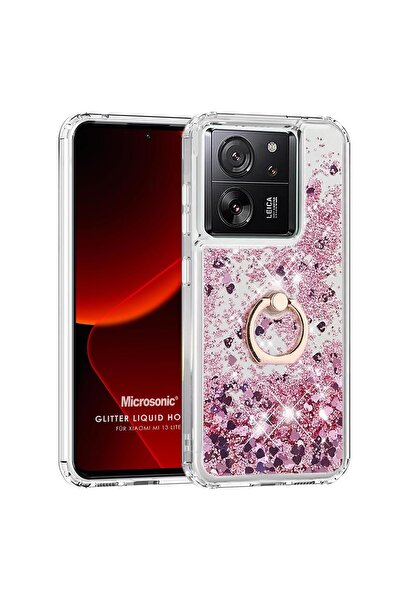 Microsonic Xiaomi Mi 13T Pro Kılıf Glitter Liquid Holder Pembe