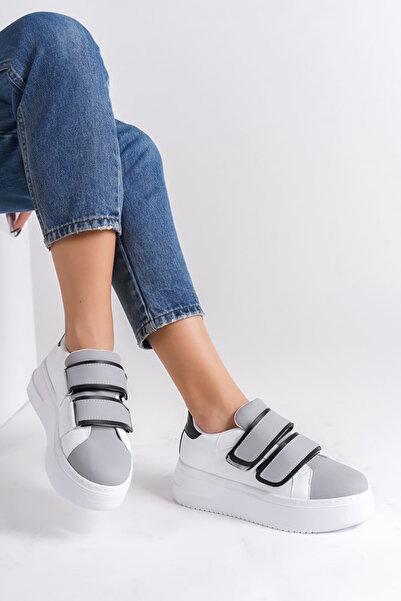 Rainon Store RDSValencia - Gray Leather Orthopedic Sole Women's Sports Shoes