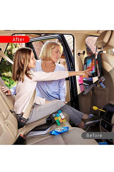 RevuBaby Back Seat Car Organizer Back Seat Protector, Back Seat Organizer for Kids