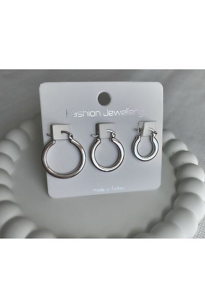 DEMOKAN Women's Earrings 3-Piece Flat Scrunch Earrings