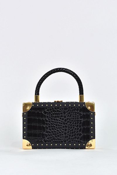 ELATAE Women's Shoulder Strap Crocodile Pattern Evening Dress Daily Handbag 17602