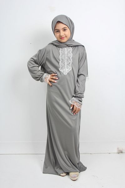 Kutay Collection Lace Prayer Dress for Young Girl