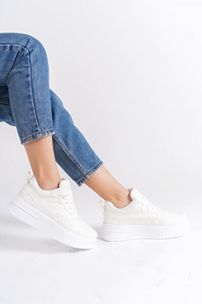 Rainon Store RDSAlessi Orthopedic Sole White Leather Women's Sneakers - Lace-up