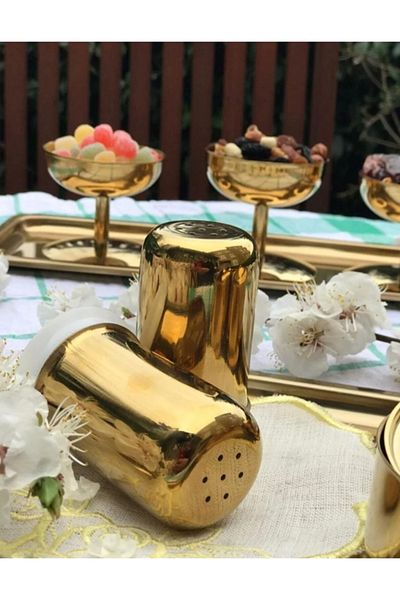 Veliday Bright Gold Salt Shakers Set of 2